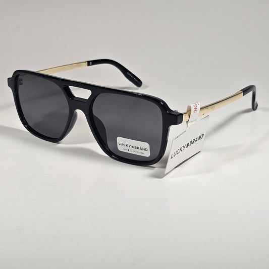 Lucky Brand LB93580 Turbo Aviator Sunglasses Gold Shiny Black Gray Lens