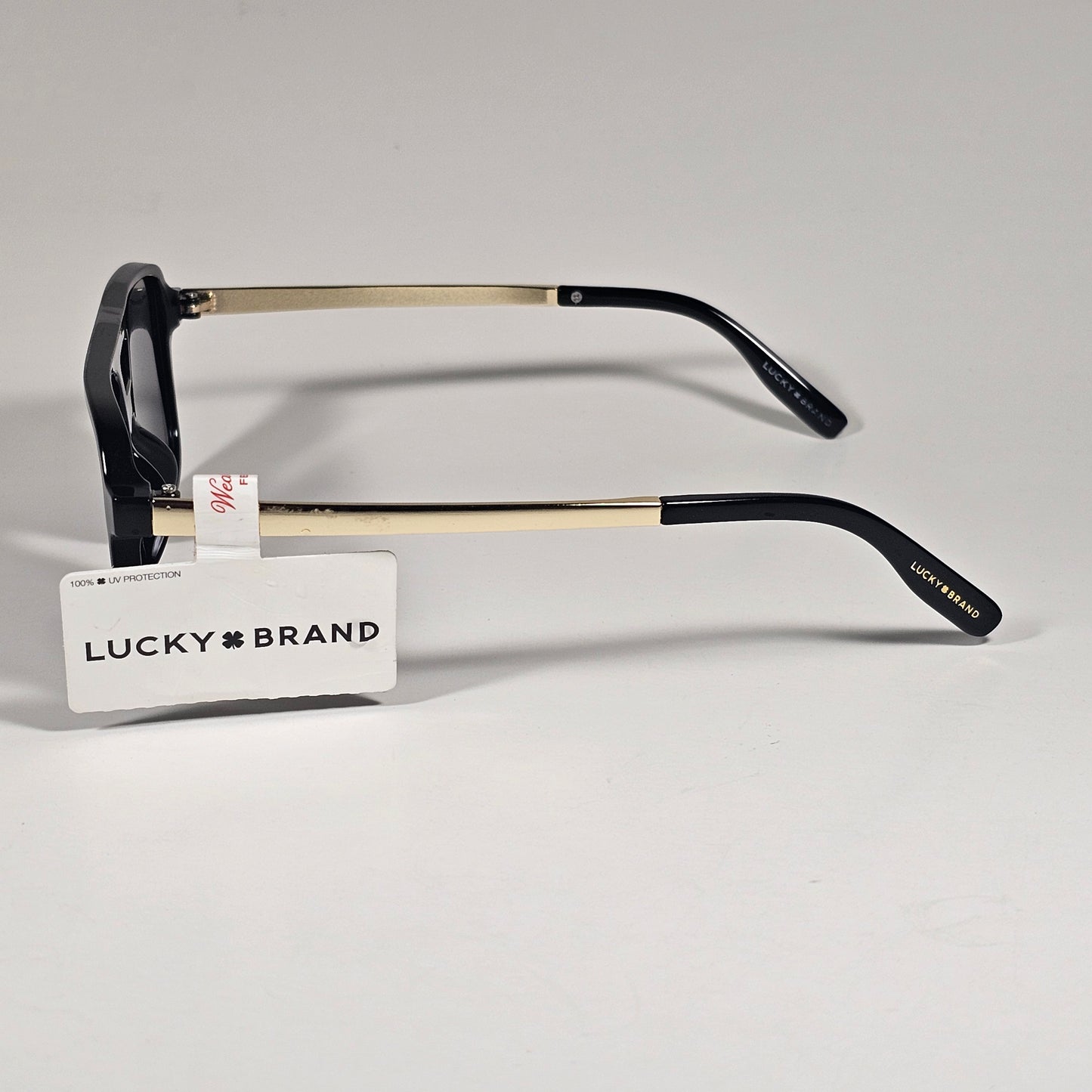 Lucky Brand LB93580 Turbo Aviator Sunglasses Gold Shiny Black Gray Lens
