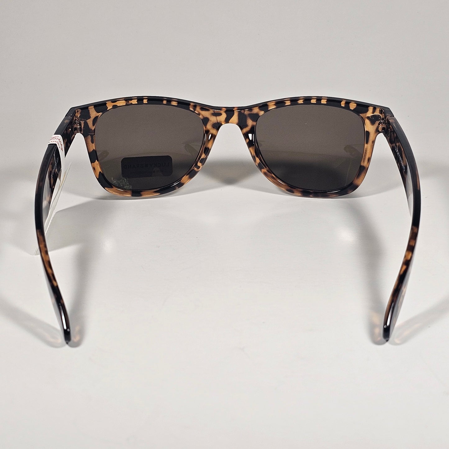 Lucky Brand "Dusk" LB59019 Sunglasses Classic Retro Square Frame Yellow Cheetah Print Brown Lens