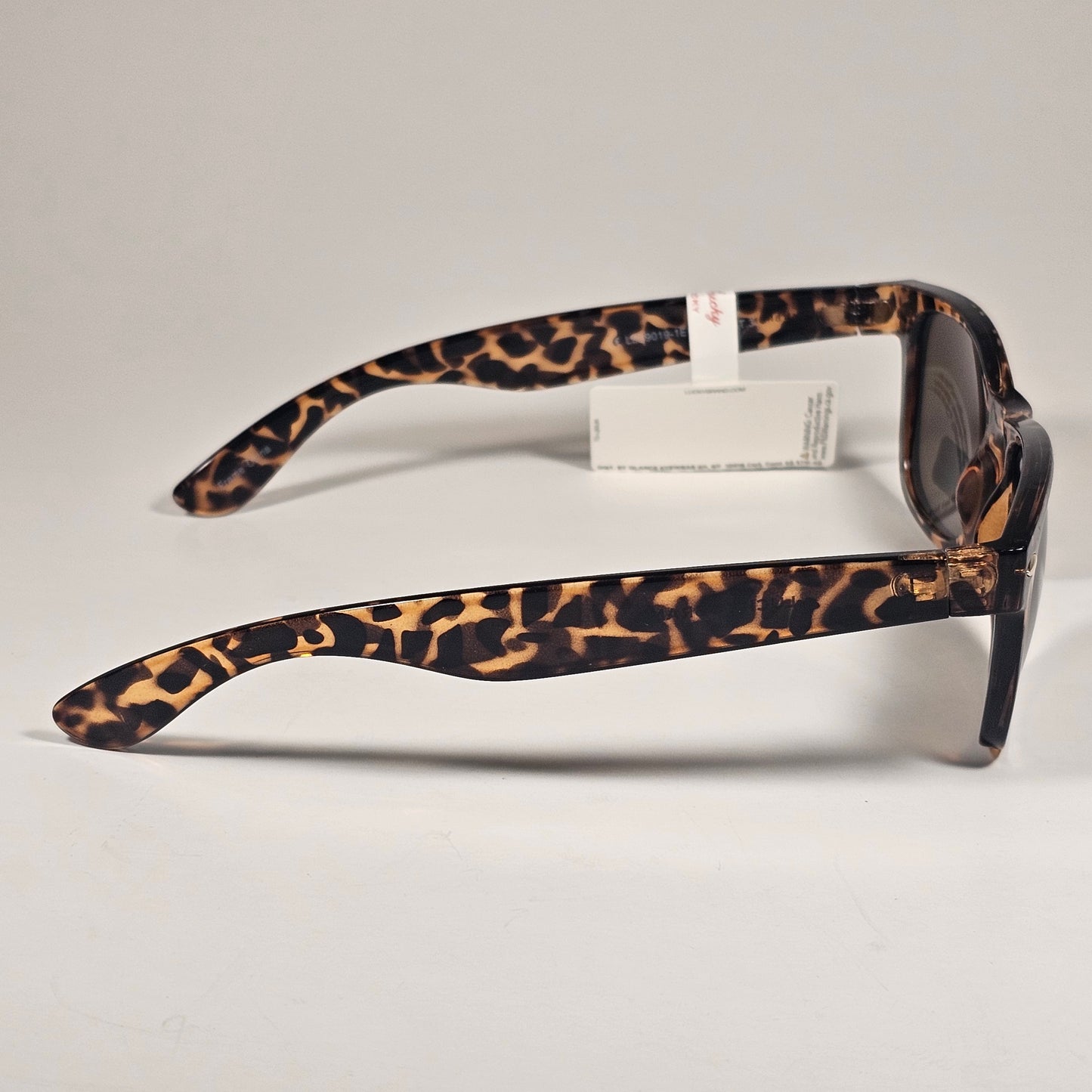 Lucky Brand "Dusk" LB59019 Sunglasses Classic Retro Square Frame Yellow Cheetah Print Brown Lens