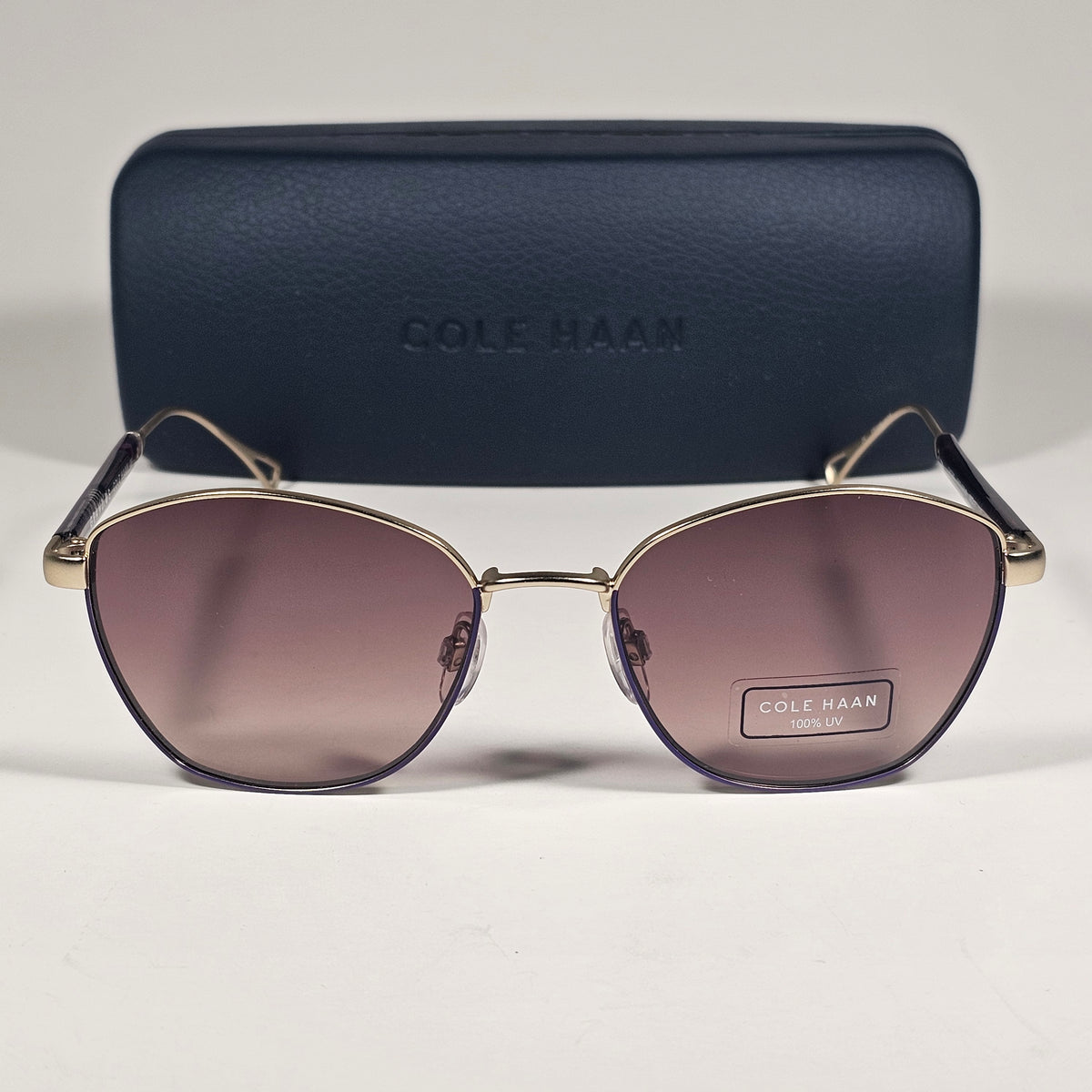 Cole Haan CH7080 717 Grand.0s Designer Sunglasses Gold Brown Gradient Lens