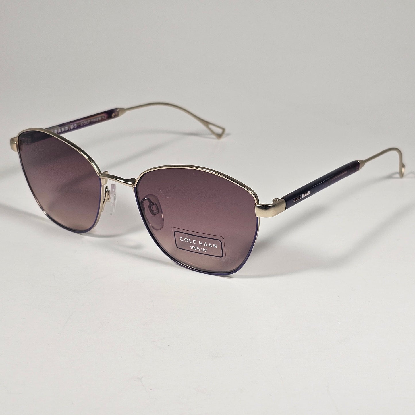Cole Haan CH7080 717 Grand.0s Designer Sunglasses Gold Brown Gradient Lens