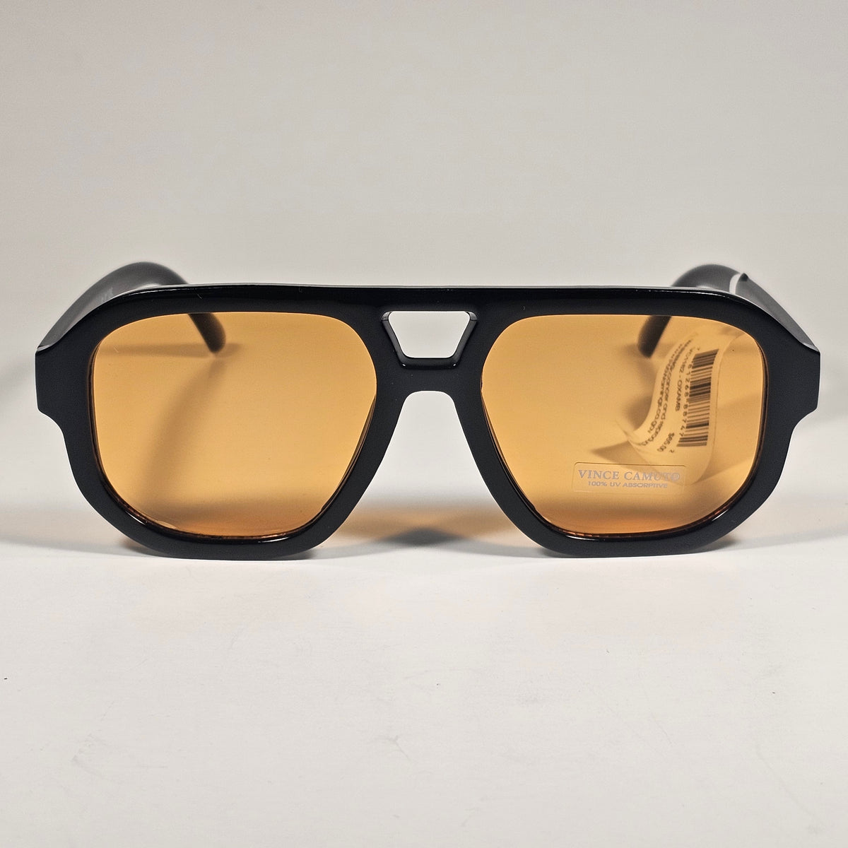 Vince Camuto VC1182 OXAMB Turbo Aviator Sunglasses Black Frame Amber Lens