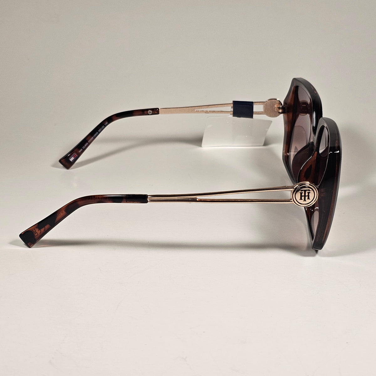 Tommy Hilfiger WM OL655 Butterfly Oversize Sunglasses Brown Tortoise Gold Brown Gradient Lens