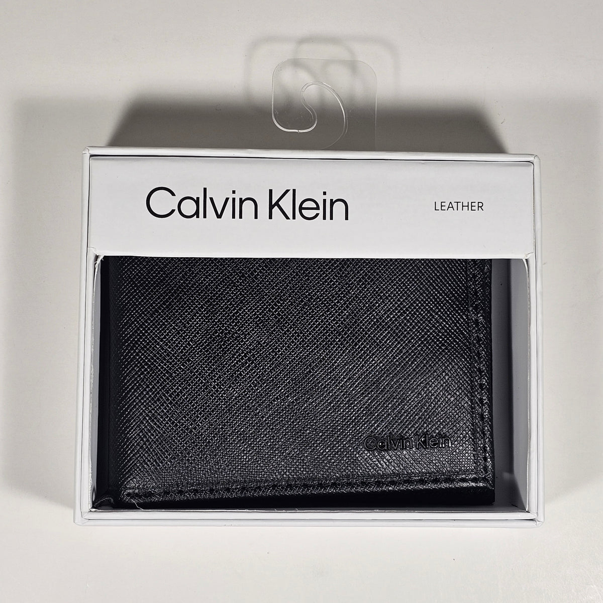 Calvin Klein Men's Bifold Black Leather Canvas L Fold Wallet 31KA220074 Black