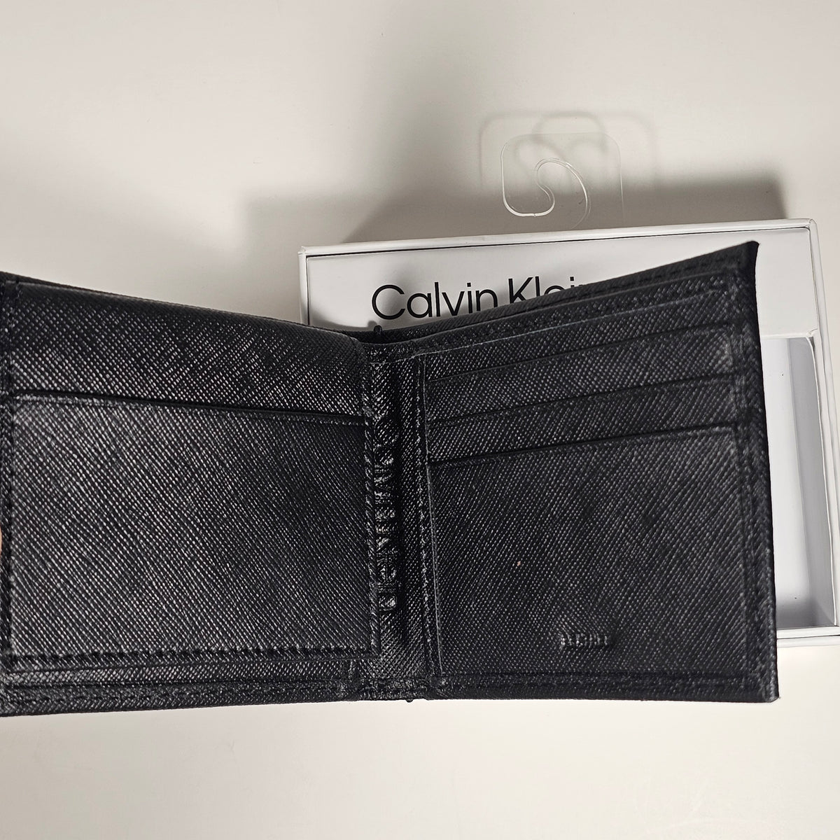 Calvin Klein Men's Bifold Black Leather Canvas L Fold Wallet 31KA220074 Black
