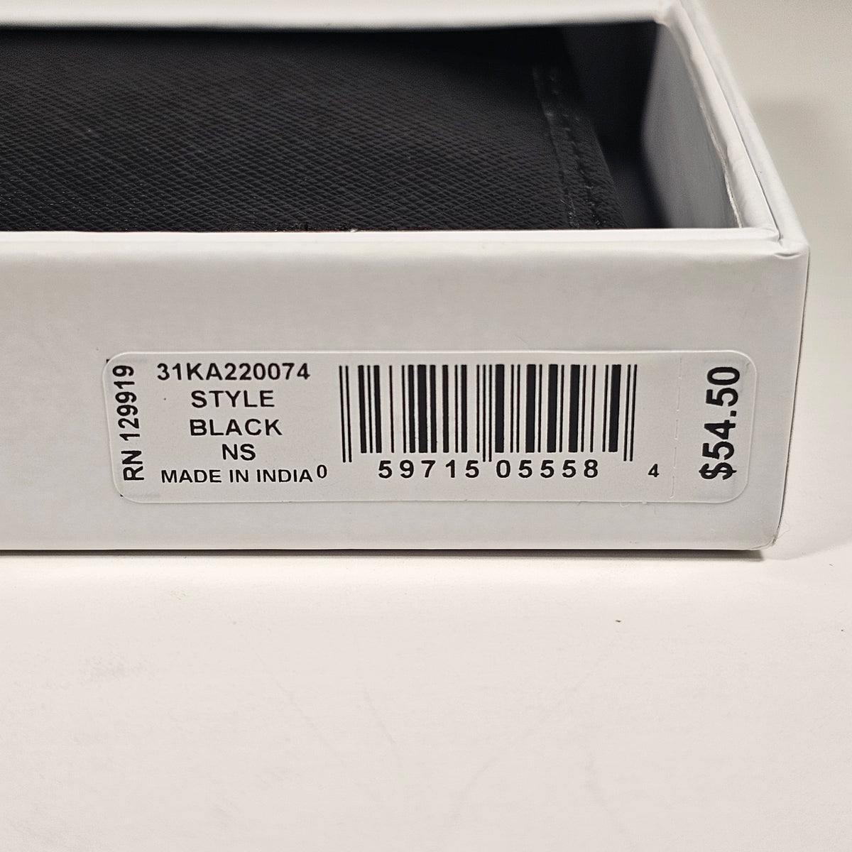 Calvin Klein Men's Bifold Black Leather Canvas L Fold Wallet 31KA220074 Black