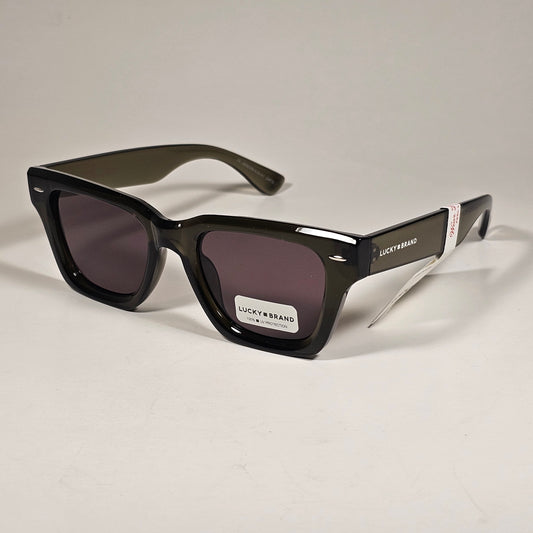 Lucky Brand LB58289 Square Sunglasses Translucent Green Frame Gray Lens