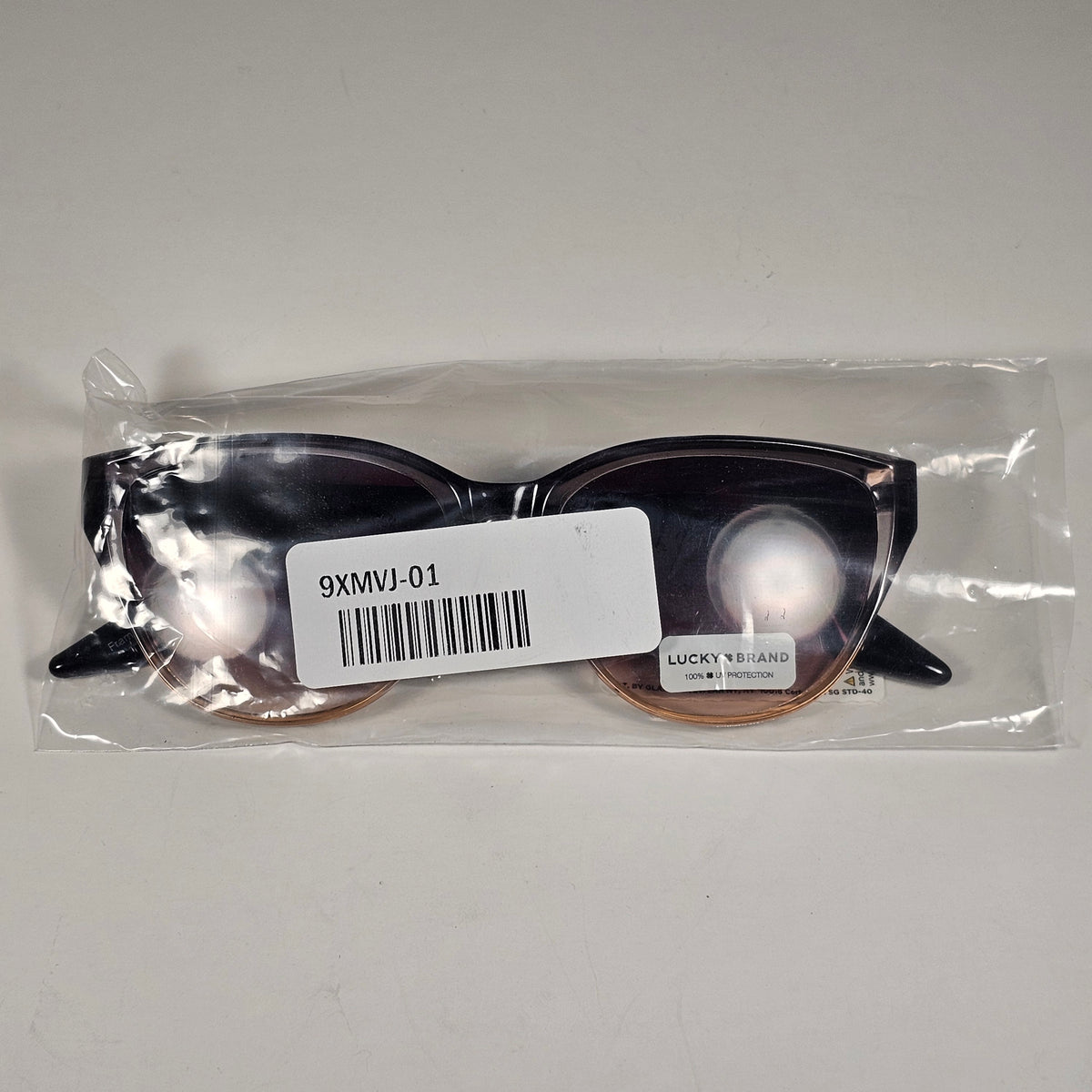 Lucky Brand LB59016 Cat Eye Sunglasses Brown Clear Crystal Frame Brown Lens