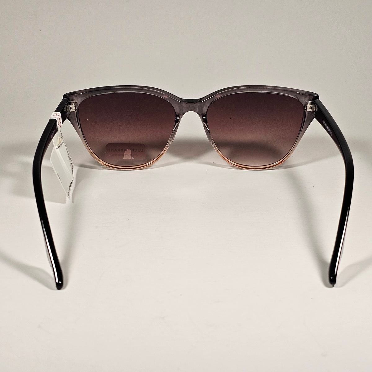 Lucky Brand LB59016 Cat Eye Sunglasses Brown Clear Crystal Frame Brown Lens