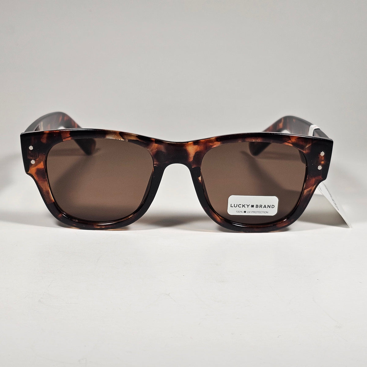 Lucky Brand LB59015 Sunglasses Blocky Square Brown Tortoise Frame Brown Lens