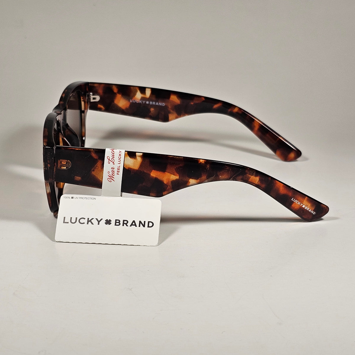 Lucky Brand LB59015 Sunglasses Blocky Square Brown Tortoise Frame Brown Lens