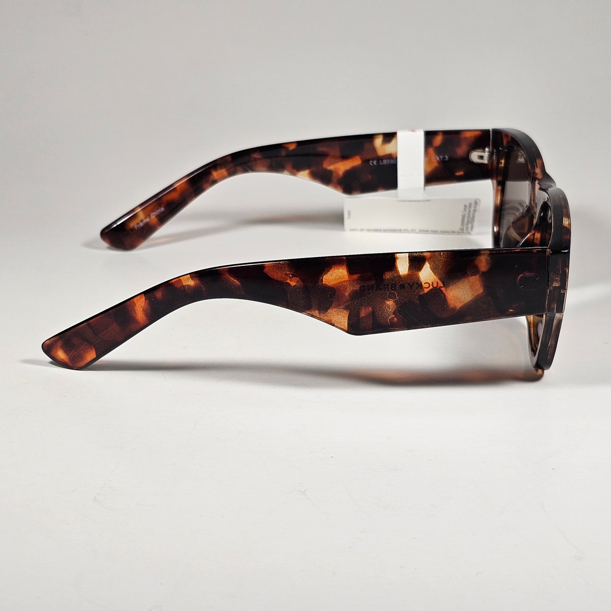 Lucky Brand LB59015 Sunglasses Blocky Square Brown Tortoise Frame Brown Lens