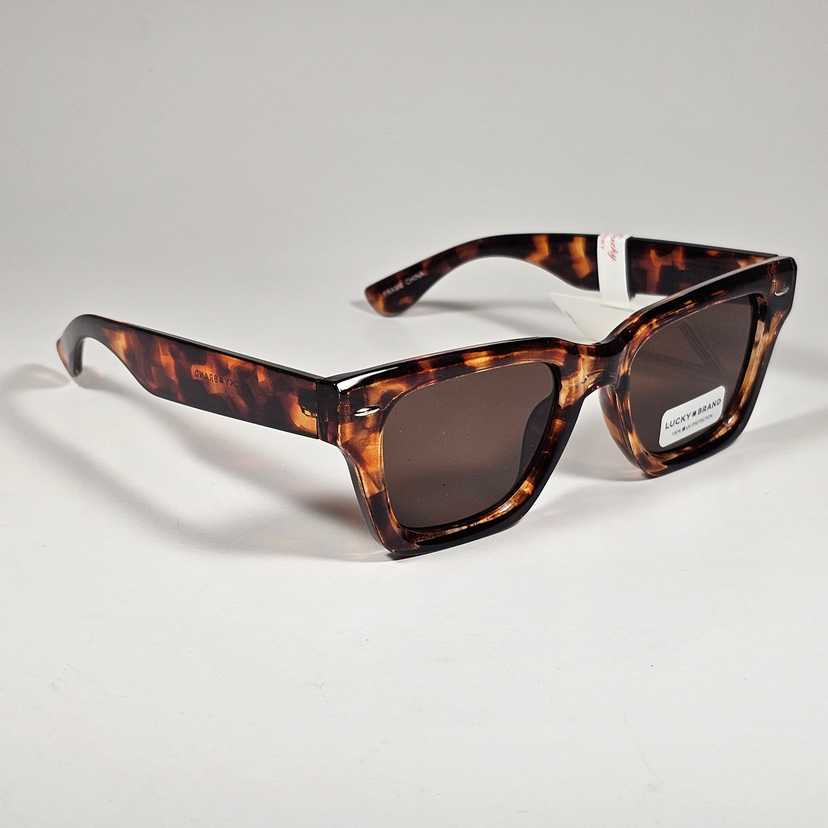 Lucky Brand LB58289 Square Sunglasses Brown Tortoise Frame Brown Lens