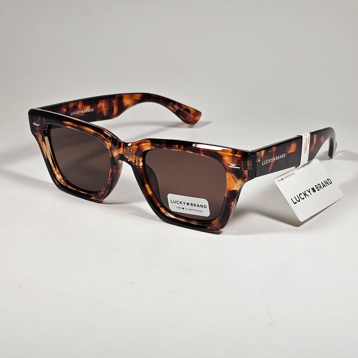 Lucky Brand LB58289 Square Sunglasses Brown Tortoise Frame Brown Lens