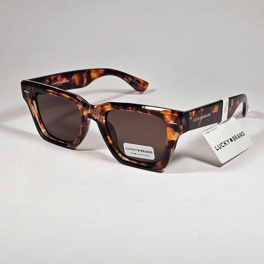 Lucky Brand LB58289 Square Sunglasses Brown Tortoise Frame Brown Lens
