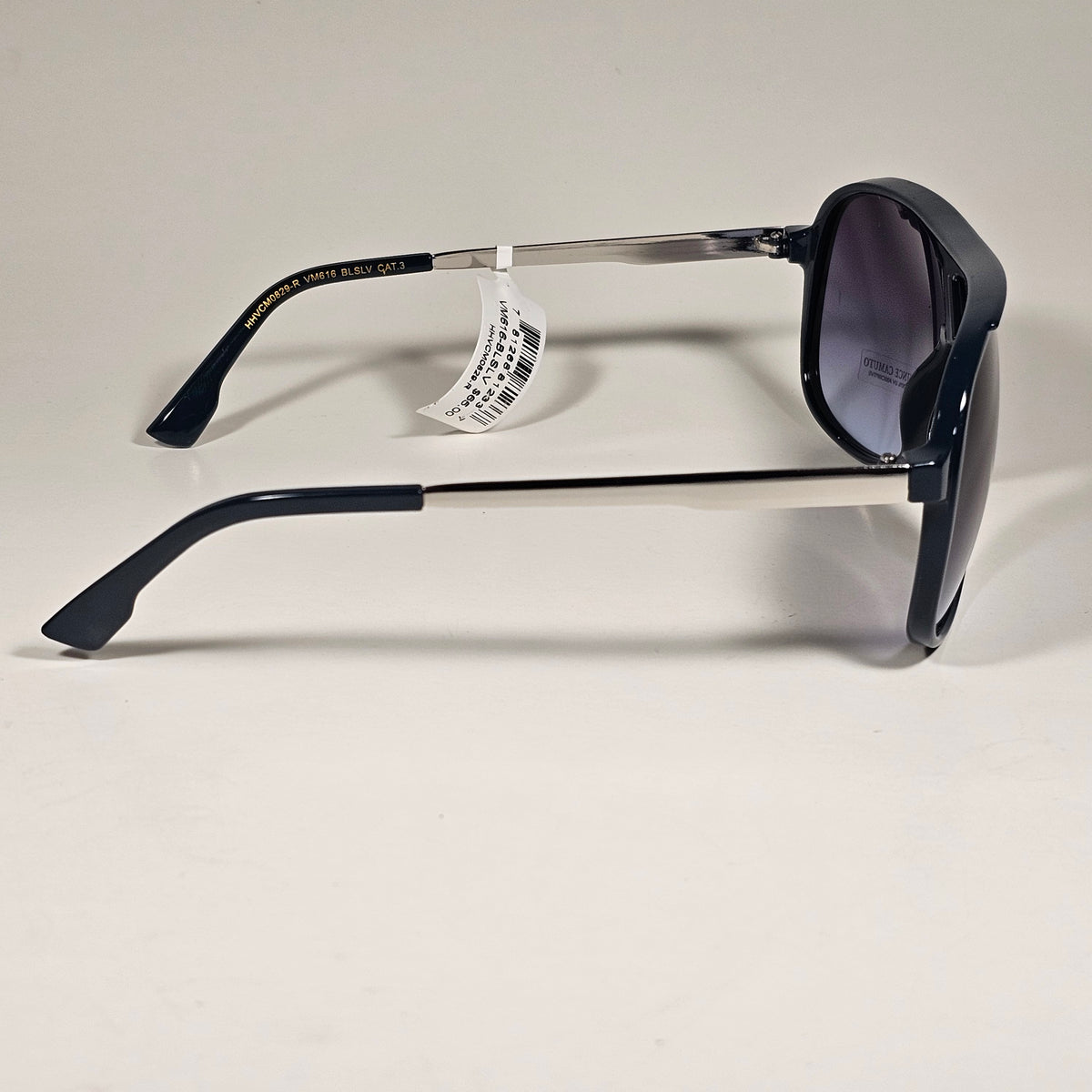 Vince Camuto Turbo Aviator Sunglasses Blue Silver Smoke Gradient VM616 BLSLV