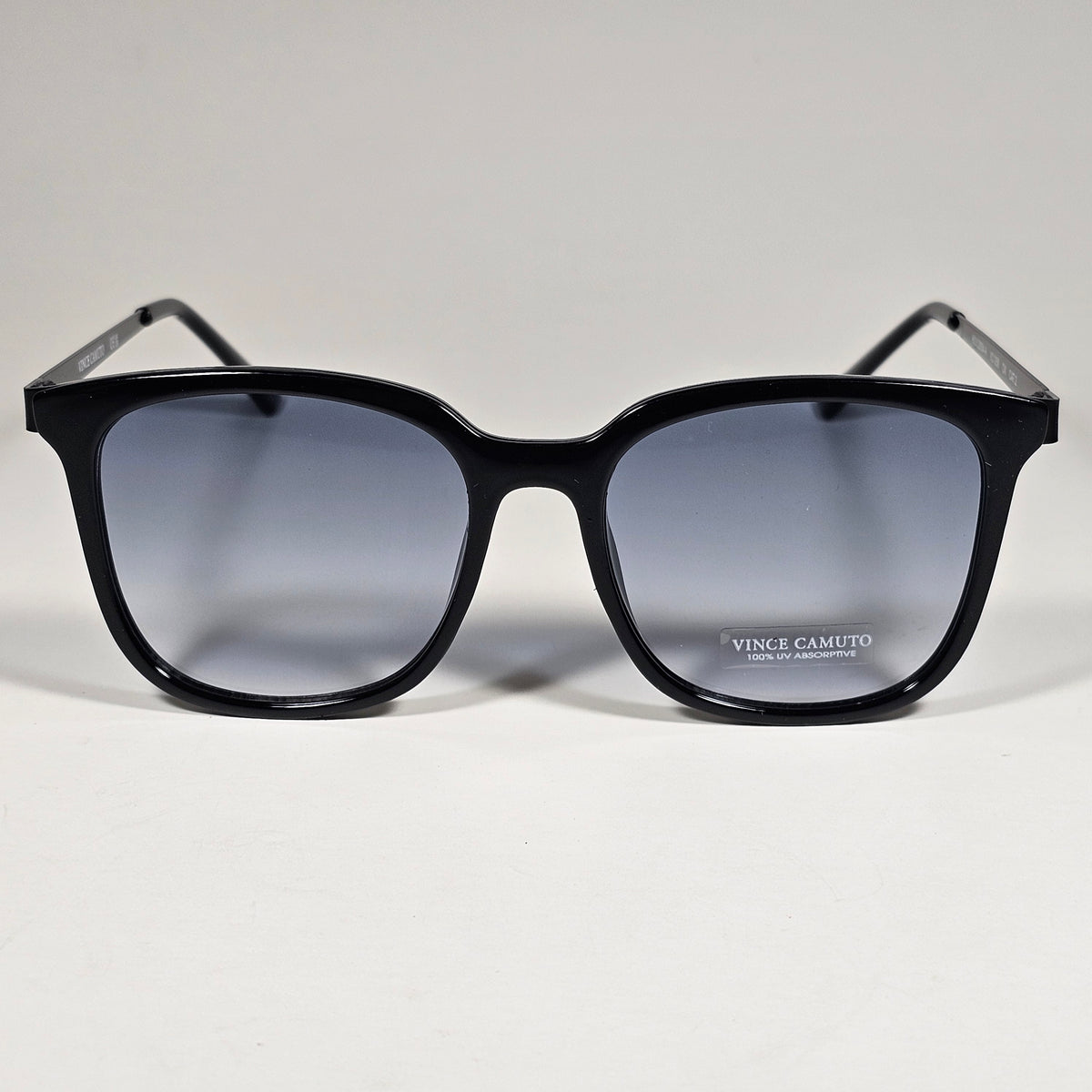 Vince Camuto VC1259 OX Large Square Sunglasses Black Frame Blue Gray Gradient