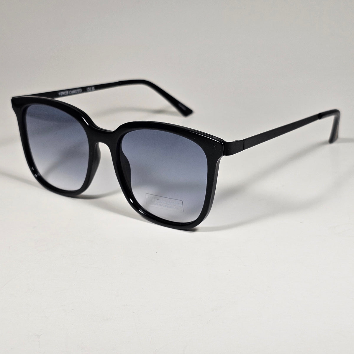 Vince Camuto VC1259 OX Large Square Sunglasses Black Frame Blue Gray Gradient
