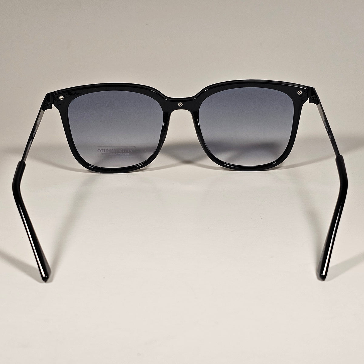 Vince Camuto VC1259 OX Large Square Sunglasses Black Frame Blue Gray Gradient