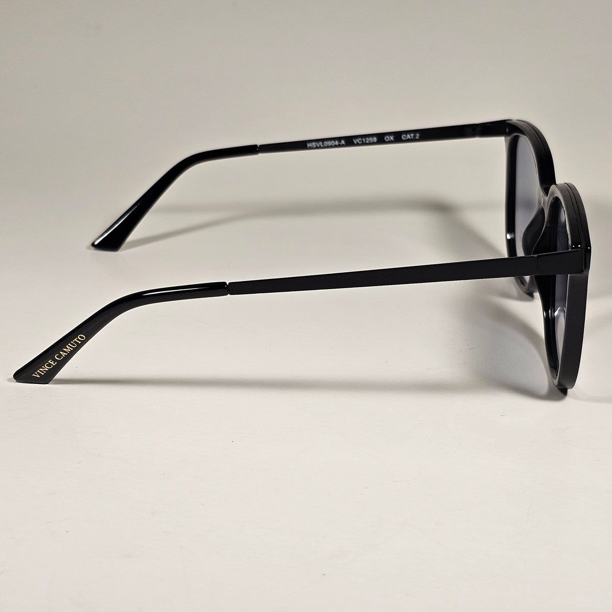 Vince Camuto VC1259 OX Large Square Sunglasses Black Frame Blue Gray Gradient