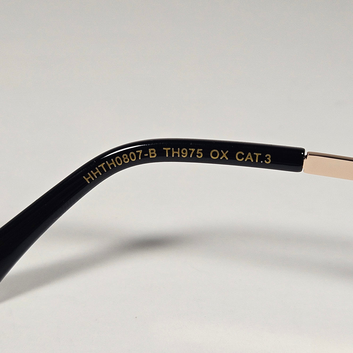 Tahari TH975 OX Oval Sunglasses Gold Tone Black Frame Smoke Gradient Lens