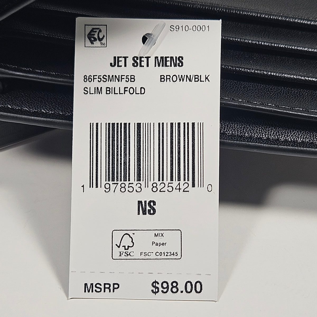 Michael Kors Men's "Jet Set" Bifold Brown Black MK Canvas Slim Wallet 86F5SMNF5B