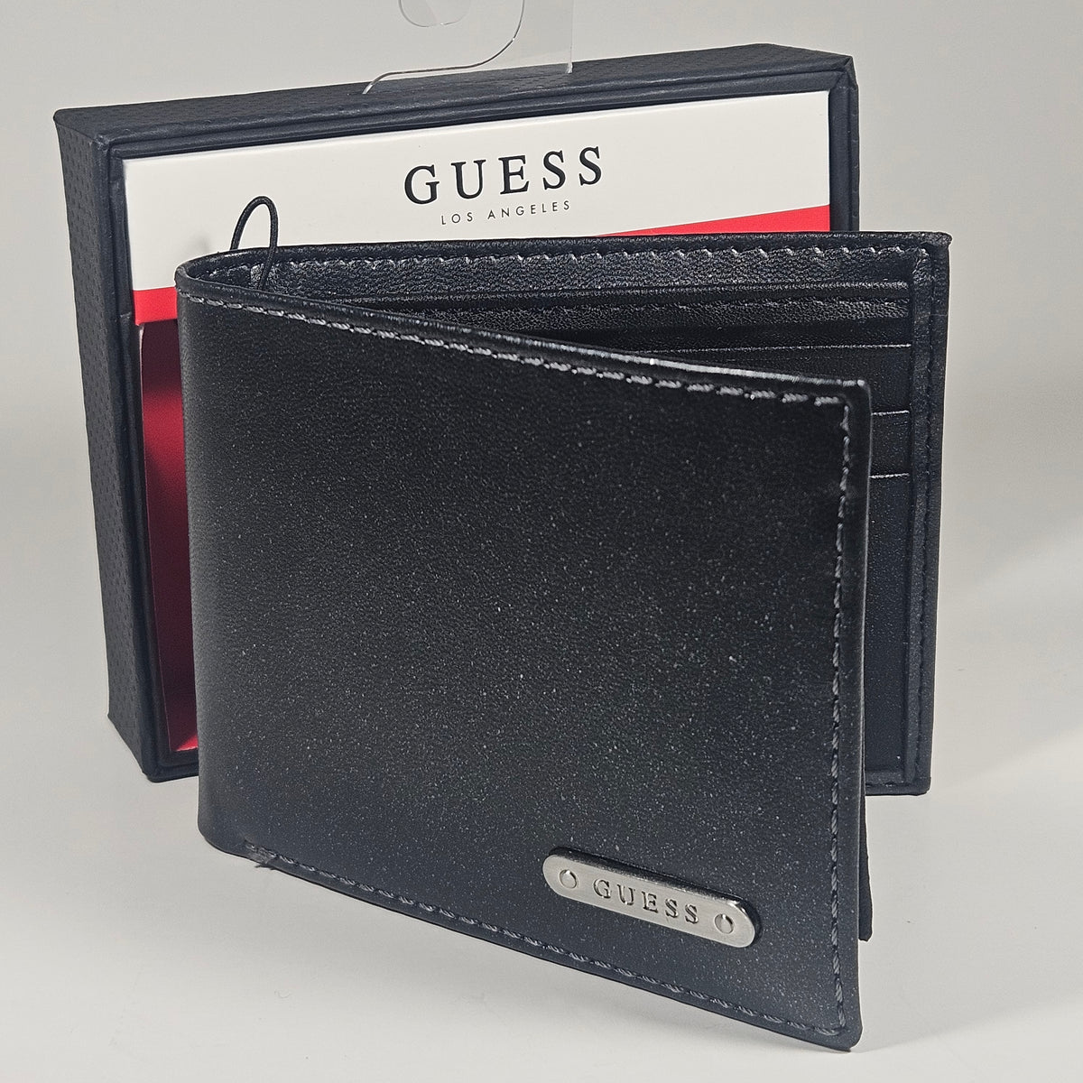 Guess Los Angeles Men's Bifold Wallet Faux Black Gray Glitter Effect 31GO220167