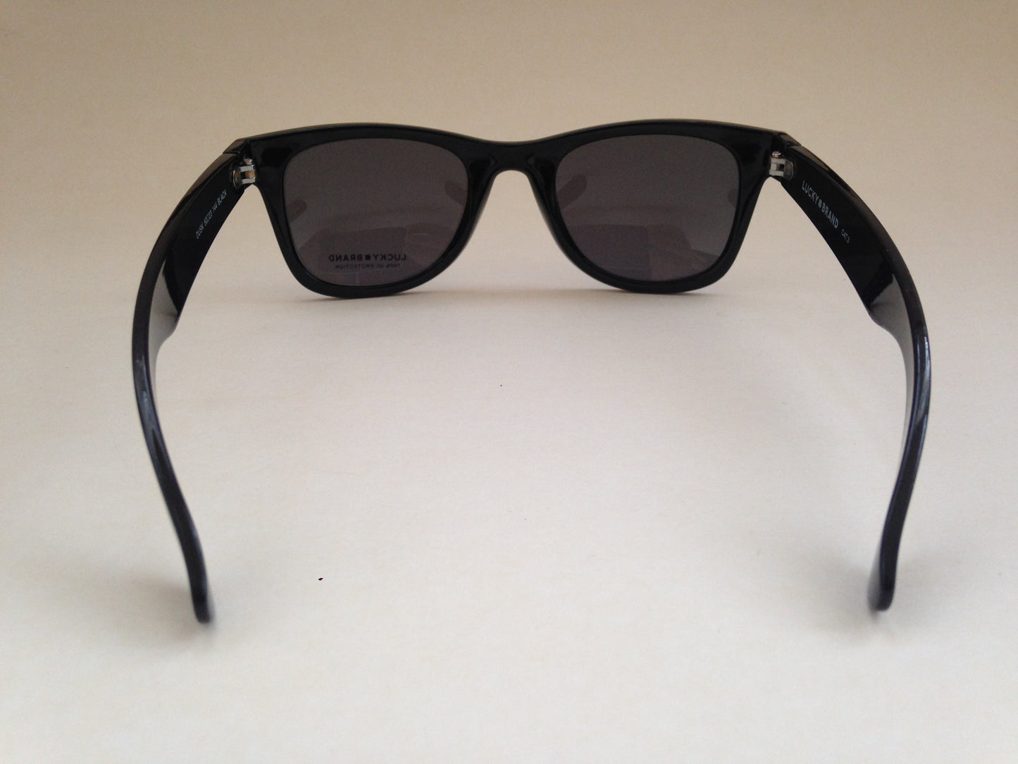 Lucky Brand Dusk Sunglasses Classic Retro Square Frame Shiny Black Frame / Gray Lens