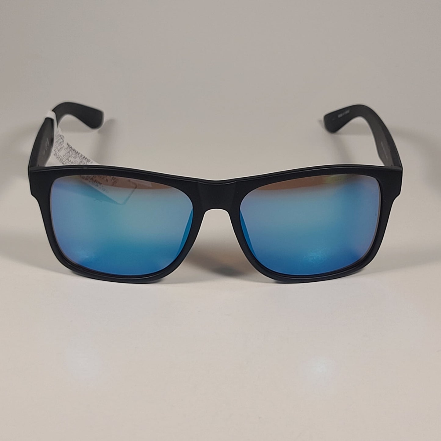 Guess GF0203 02X Square Sunglasses Matte Black Frame Blue Mirror Lens 57mm - Sunglasses