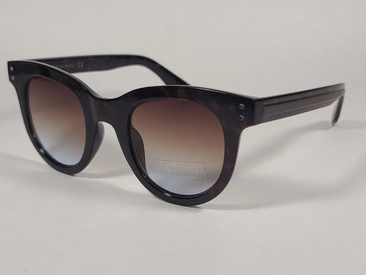 Tahari Round Sunglasses Brown Tortoise Frame Brown Gradient Lens TH775 TS - Sunglasses