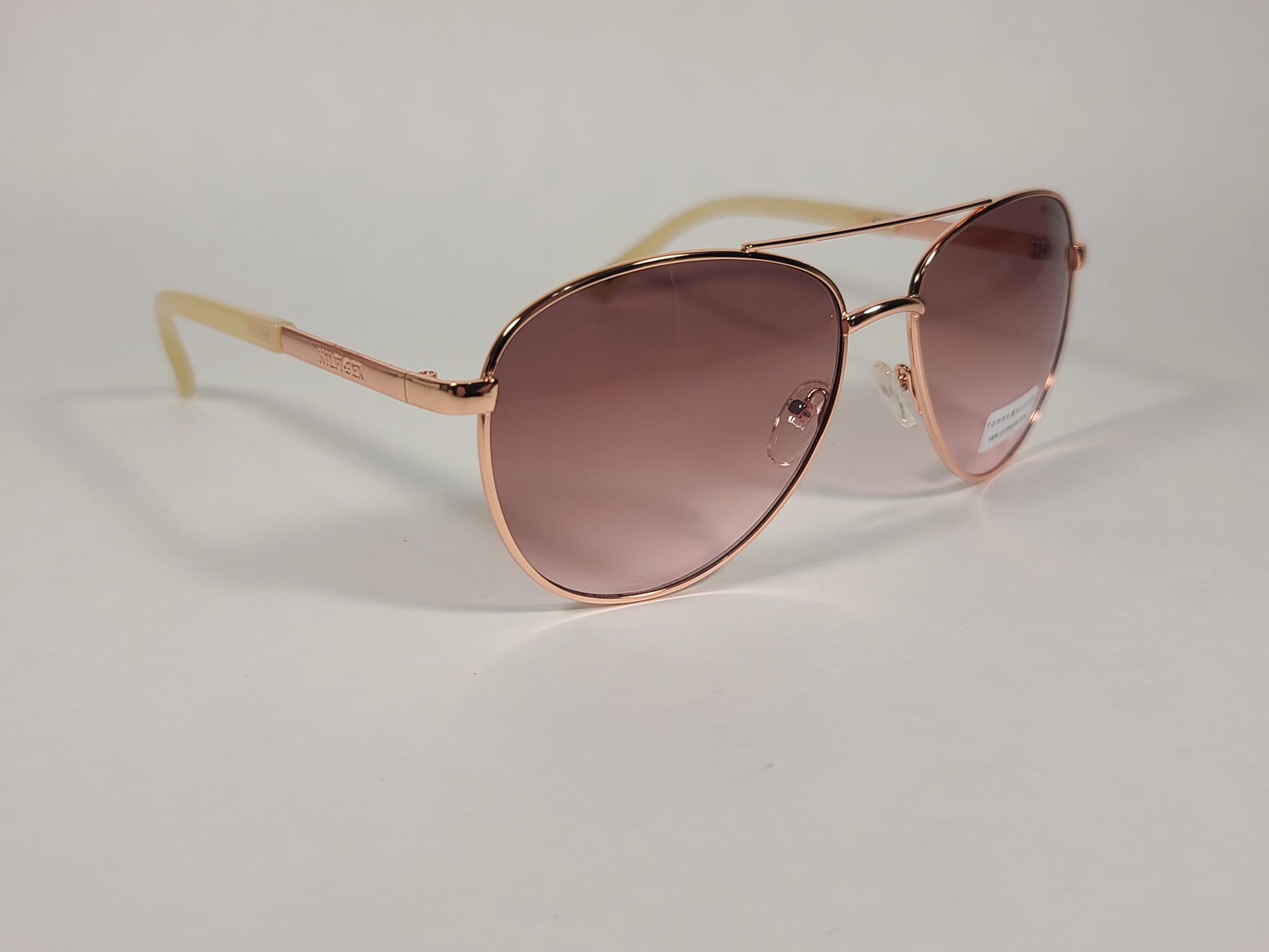 Tommy Hilfiger Lindsay Aviator Sunglasses Copper Tone Frame Pink Gradient Lens LINDSAY WM OL275 - Sunglasses