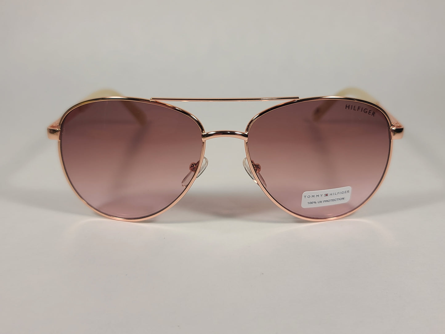 Tommy Hilfiger Lindsay Aviator Sunglasses Copper Tone Frame Pink Gradient Lens LINDSAY WM OL275 - Sunglasses