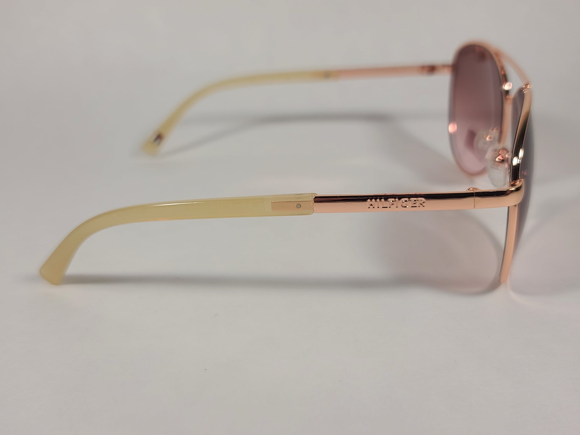 Tommy Hilfiger Lindsay Aviator Sunglasses Copper Tone Frame Pink Gradient Lens LINDSAY WM OL275 - Sunglasses