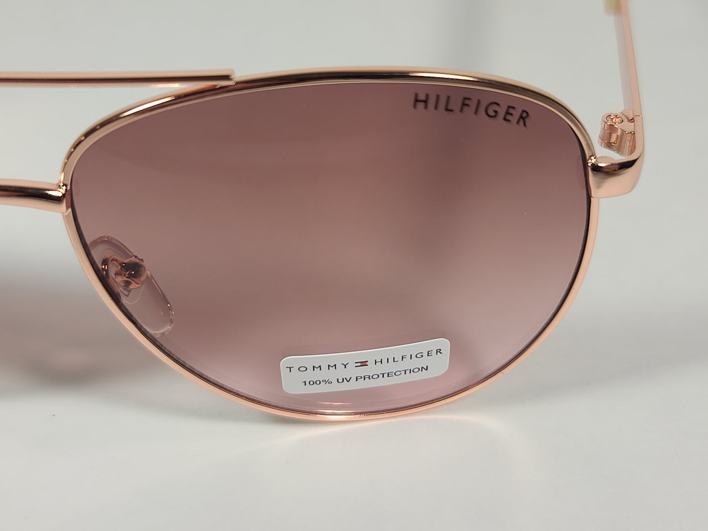 Tommy Hilfiger Lindsay Aviator Sunglasses Copper Tone Frame Pink Gradient Lens LINDSAY WM OL275 - Sunglasses