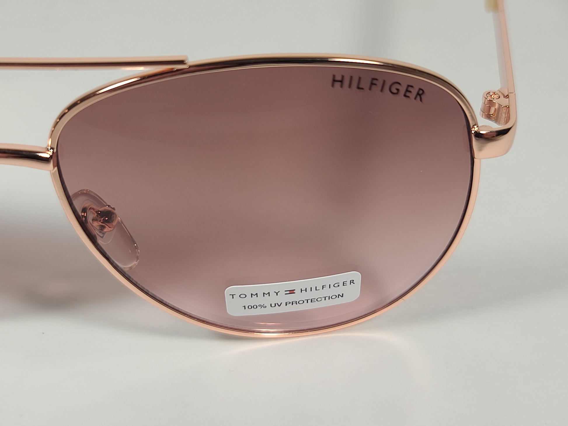 Tommy Hilfiger Lindsay Aviator Sunglasses Copper Tone Frame Pink Gradient Lens LINDSAY WM OL275 - Sunglasses