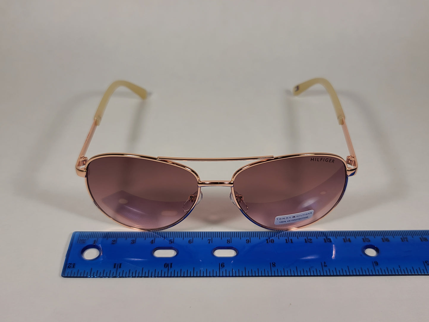 Tommy Hilfiger Lindsay Aviator Sunglasses Copper Tone Frame Pink Gradient Lens LINDSAY WM OL275 - Sunglasses
