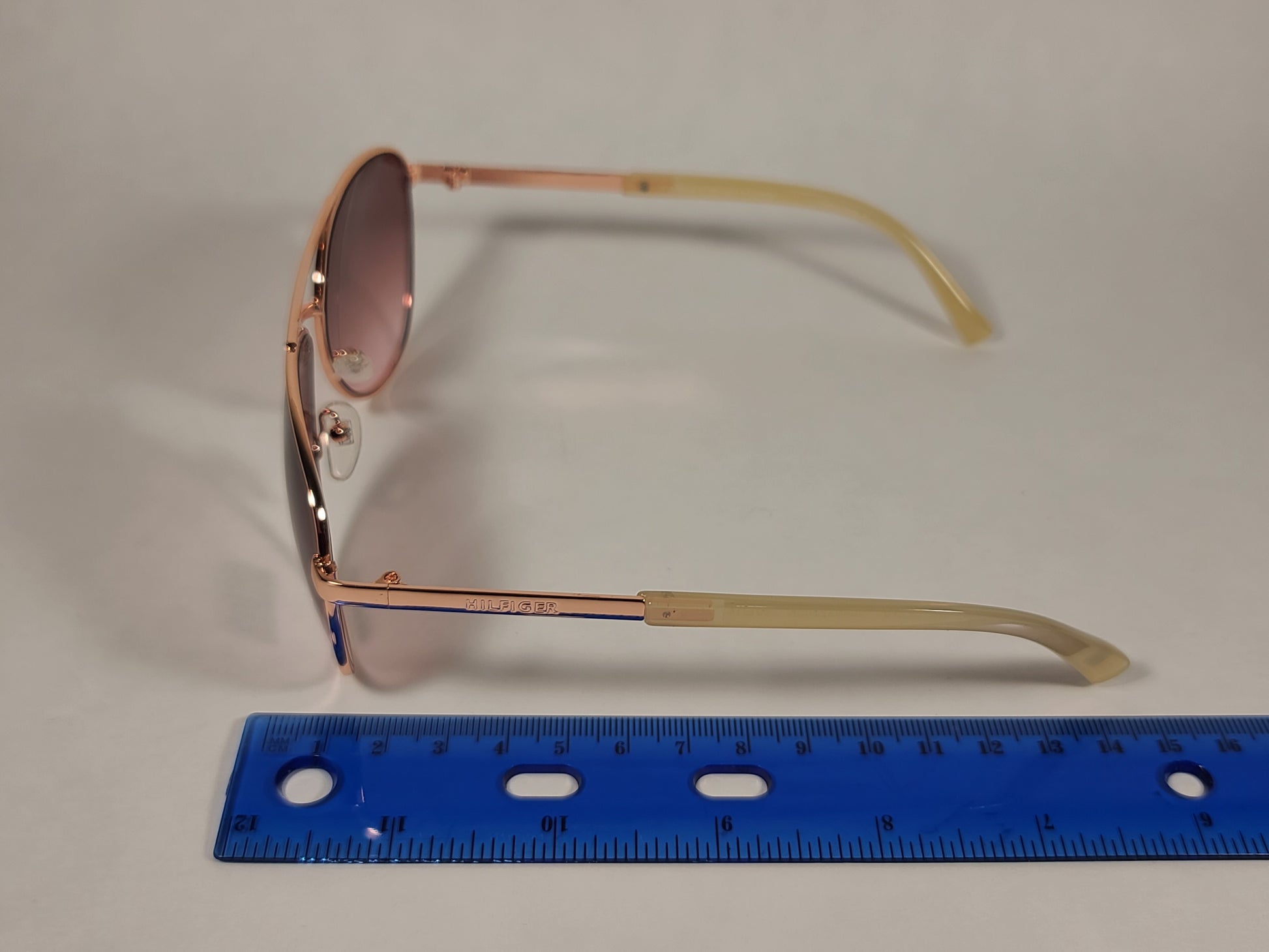 Tommy Hilfiger Lindsay Aviator Sunglasses Copper Tone Frame Pink Gradient Lens LINDSAY WM OL275 - Sunglasses