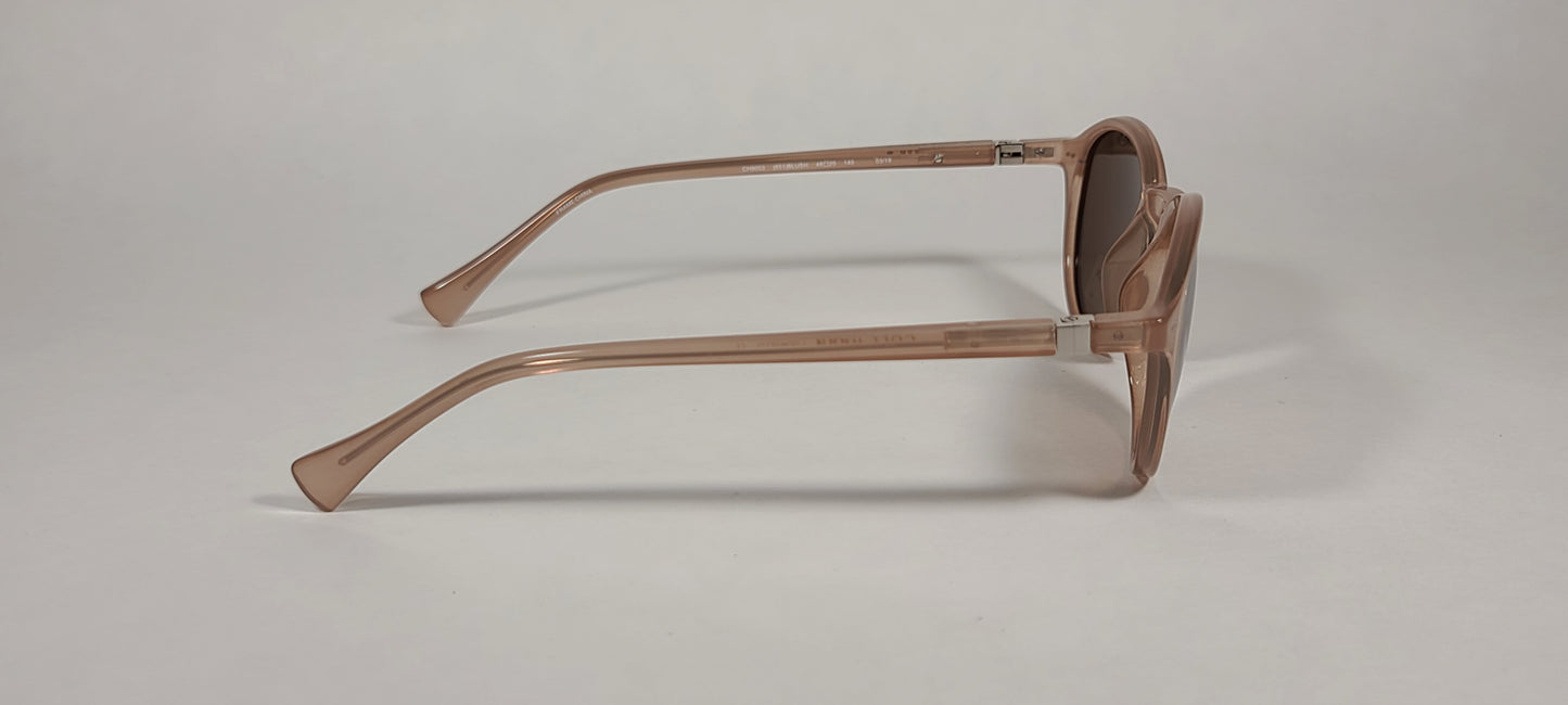 Cole Haan Round Polarized Sunglasses Tan Crystal Blush Pink Mirror Lens CH9003 651 BLUSH - Sunglasses