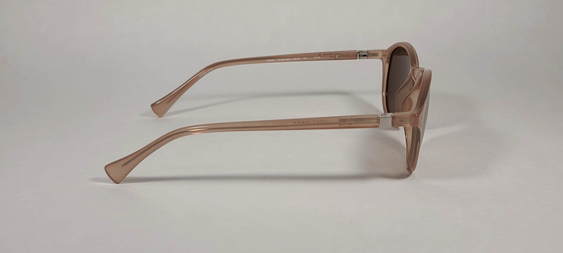 Cole Haan Round Polarized Sunglasses Tan Crystal Blush Pink Mirror Lens CH9003 651 BLUSH - Sunglasses