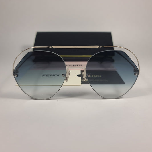 Fendi Exotic Aviator Sunglasses Metal Frame Blue Gradient FF0326/S PJP 08 BLUE - Sunglasses
