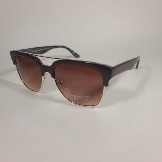 Tahari Square Club Sunglasses Brown Coffee Frame Brown Gradient Lens TH680 COF - Sunglasses