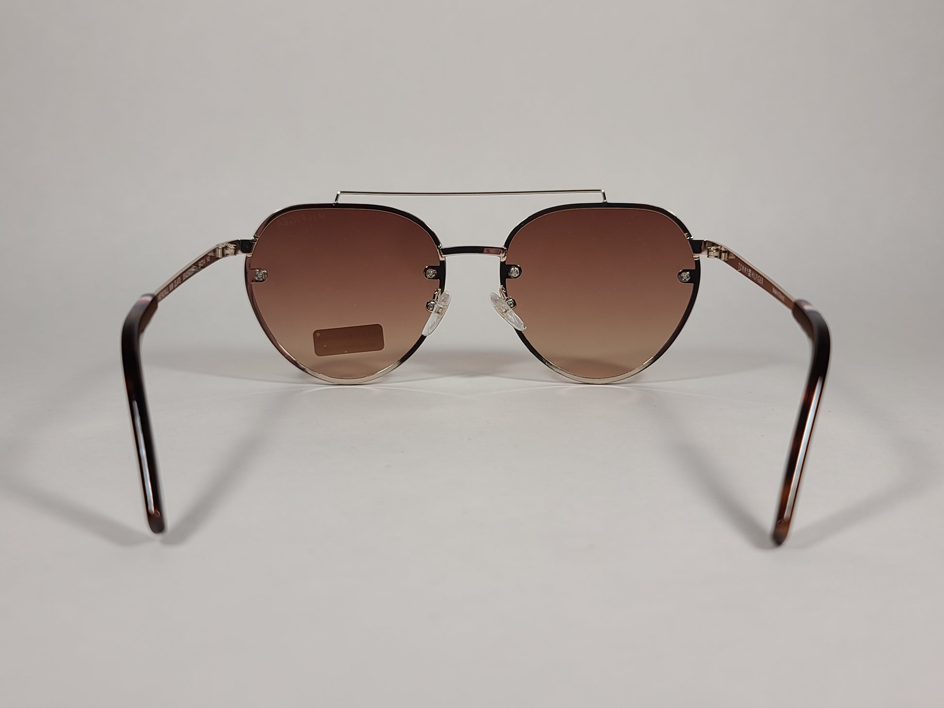 Tommy Hilfiger Kendall Rimless Aviator Sunglasses Gold Brown Tortoise Frame Brown Gradient Lens KENDALL WM OL470 - Sunglasses