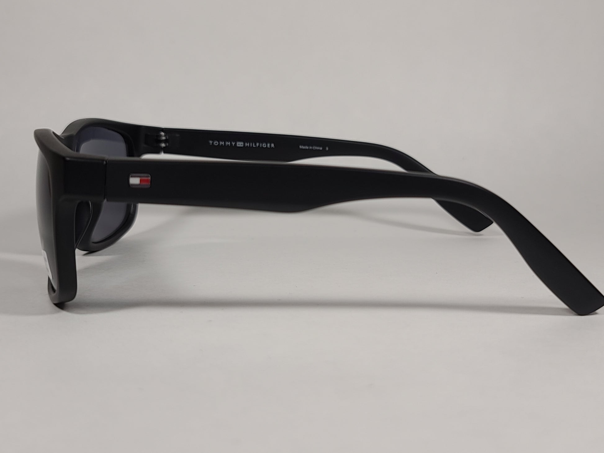 Tommy Hilfiger Saint Rectangular Sunglasses Matte Black Frame Gray Lens SAINT MP OM492 - Sunglasses