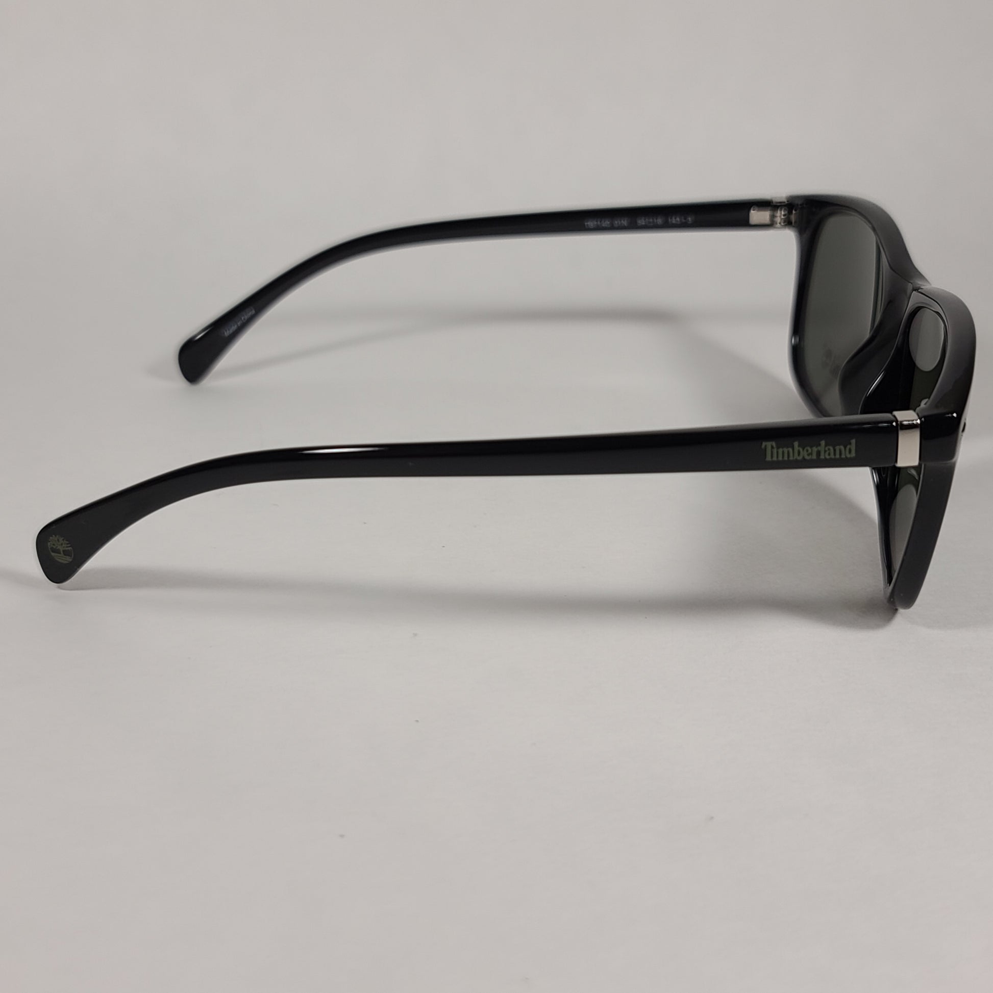 Timberland Square Sunglasses Shiny Black Frame Green Lens TB7140 01N - Sunglasses