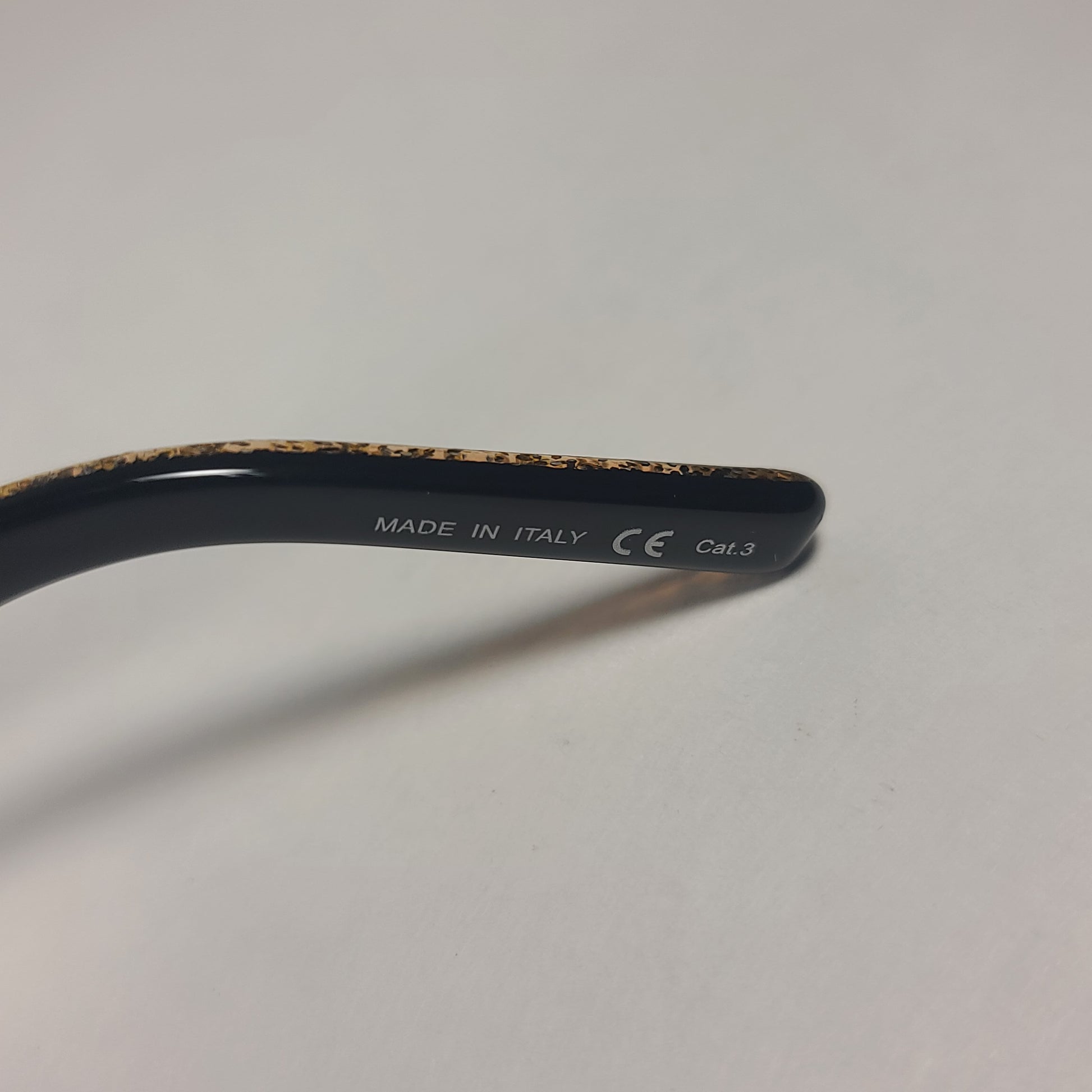 Saint Laurent Square Sunglasses Black Gold Glitter Frame Gray Lens SL51 008 - Sunglasses