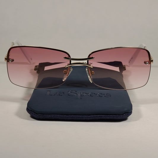 Le Specs That’s Hot Rimless Rectangle Bright Gold Frame Pink Gradient Lens LSP2002163 - Sunglasses