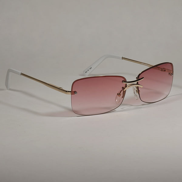 Le Specs That's Hot 62mm Oversize Tinted Rimless Sunglasses Gold/ Rose