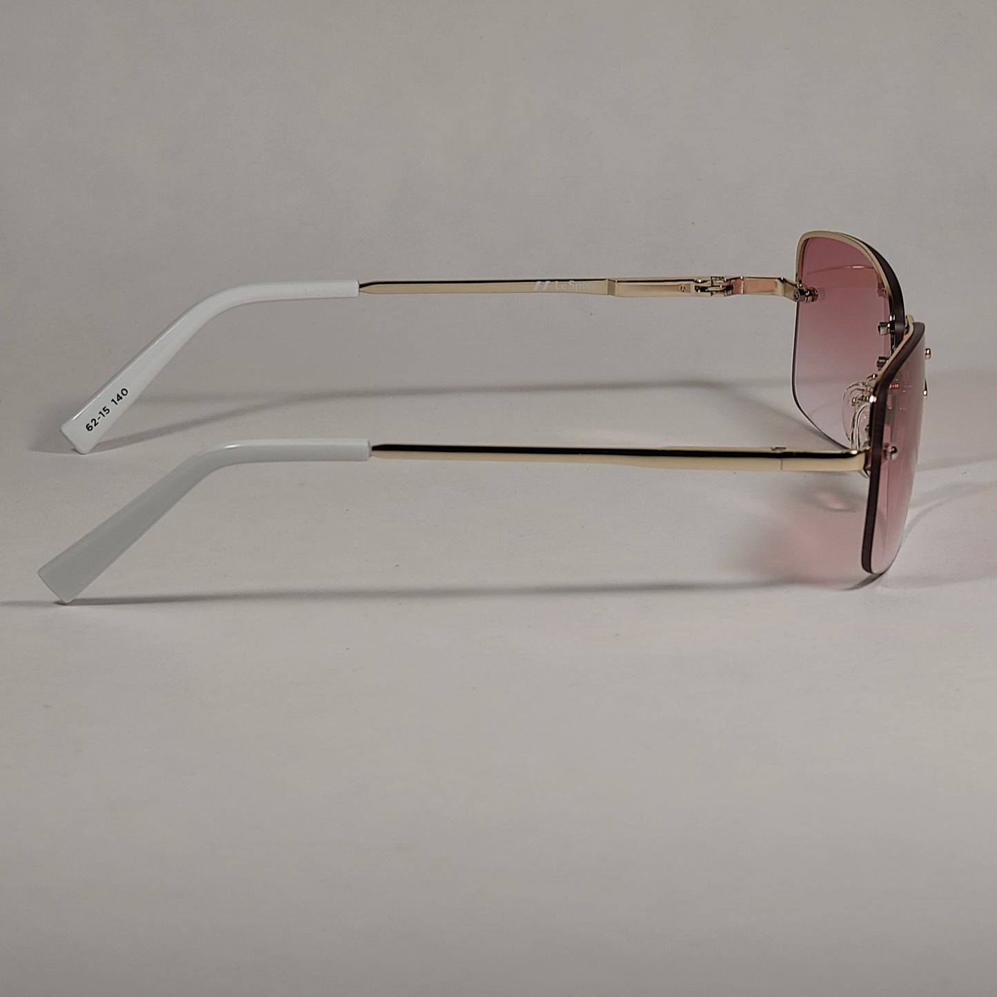 Le Specs That’s Hot Rimless Rectangle Bright Gold Frame Pink Gradient Lens LSP2002163 - Sunglasses