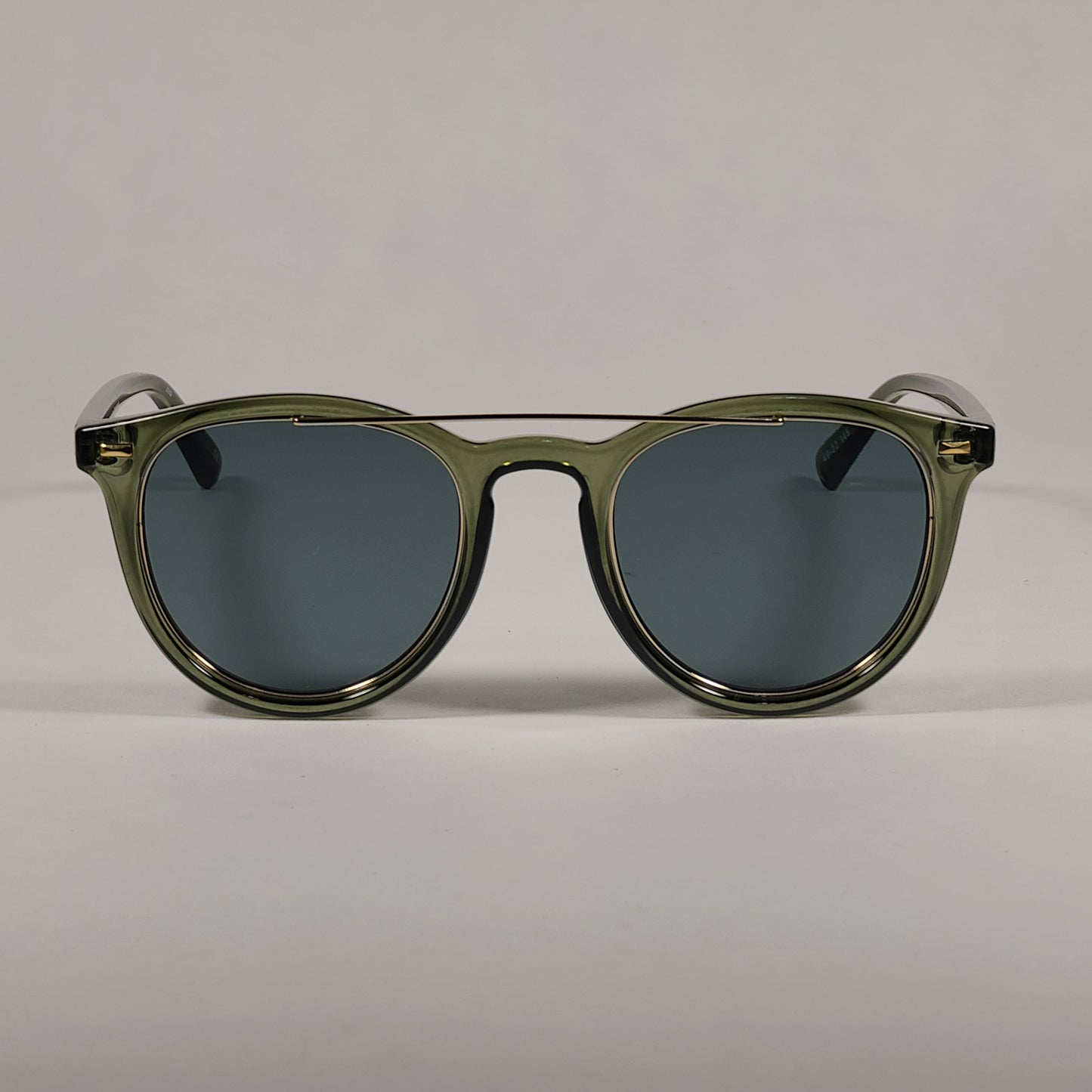 Le Specs Fire Starter Claw Round Sunglasses Green Khaki Frame Green Gray Lens LSP1902040 - Sunglasses